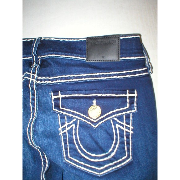 New Womens True Religion Brand Jeans Skinny Blue 24 NWT USA Super T Casey White - Picture 5 of 7